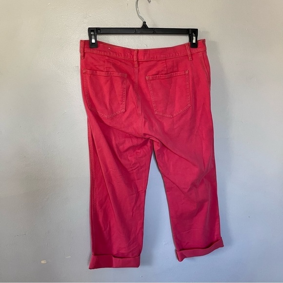 Ann Taylor LOFT Cropped Cuffed Straight Capris Coral Pink Medium 8 29 - Picture 7 of 11